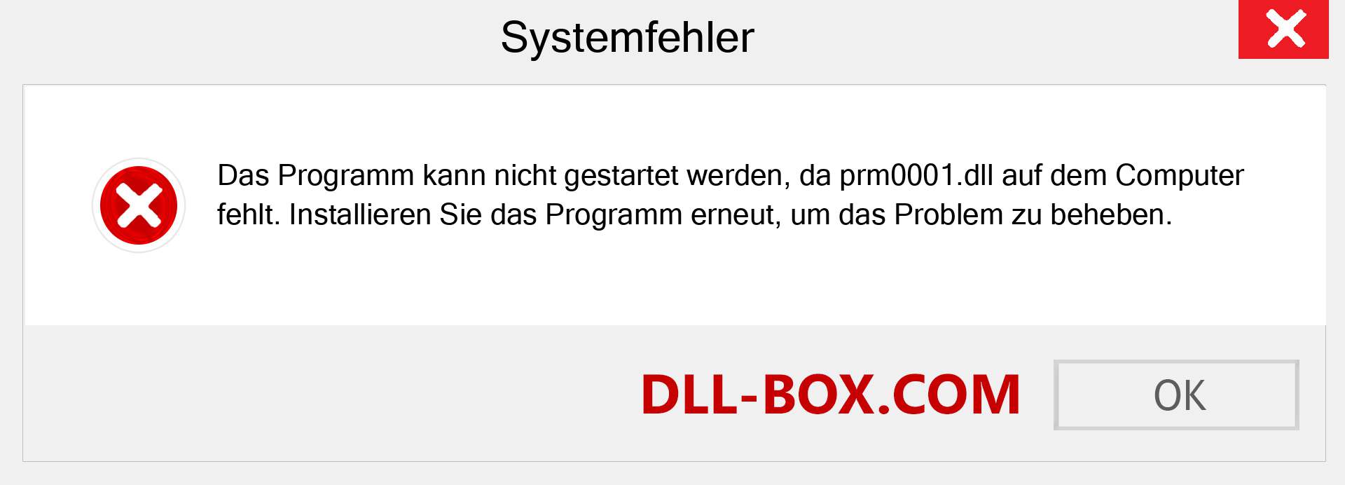 prm0001.dll-Datei fehlt?. Download für Windows 7, 8, 10 - Fix prm0001 dll Missing Error unter Windows, Fotos, Bildern